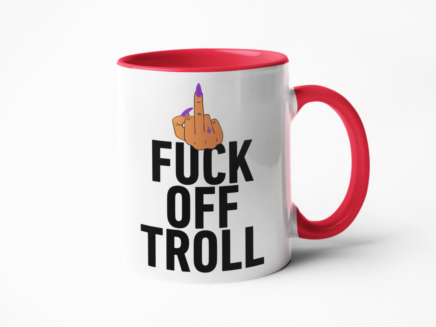 Fuck off troll funny coffee mug