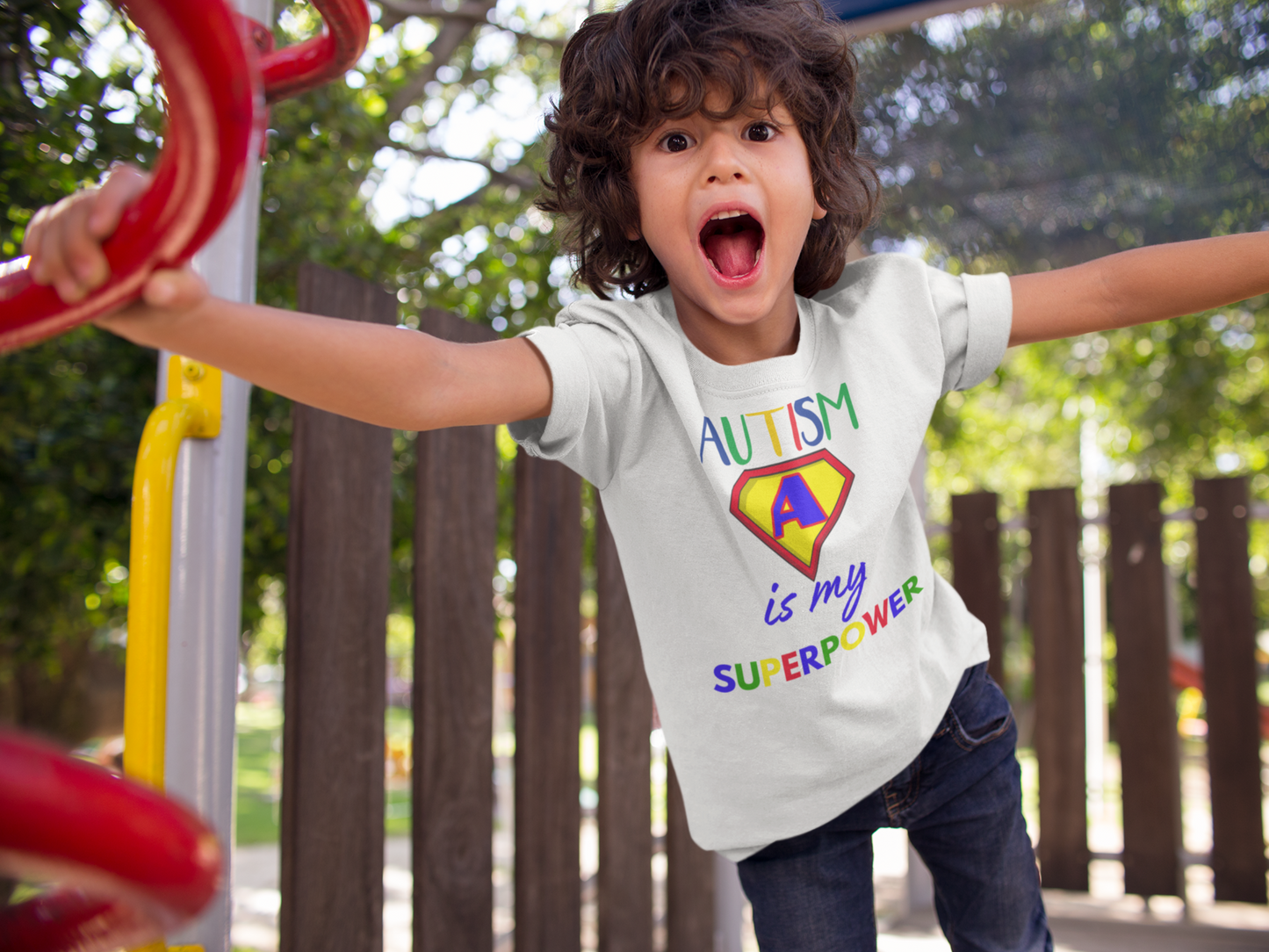 Autism is my superpower children's organic t-shirt ages 3-14