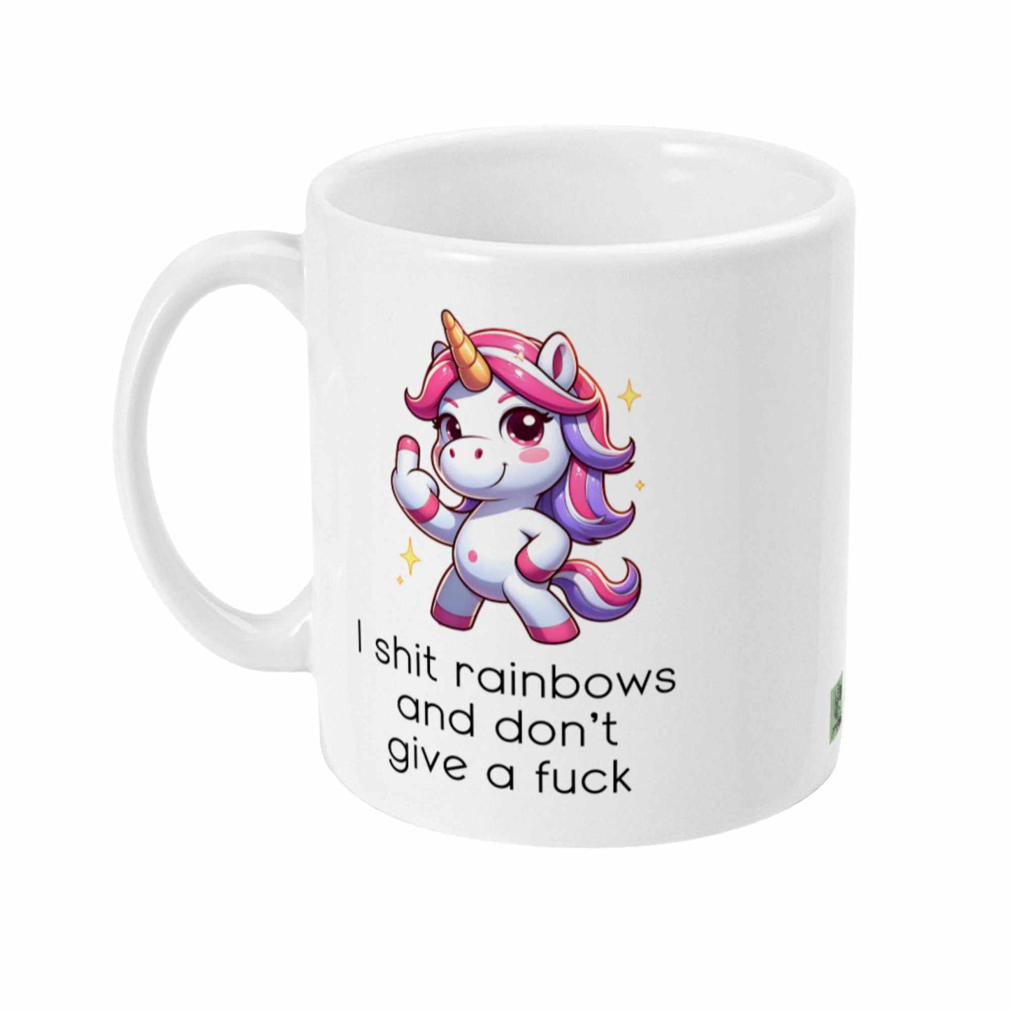 I Shit Rainbows and Don’t Give a Fuck Unicorn Mug - Funny, Rude Coffee Mug, Quirky Gift for Unicorn Lovers, Hilarious Gag Mug