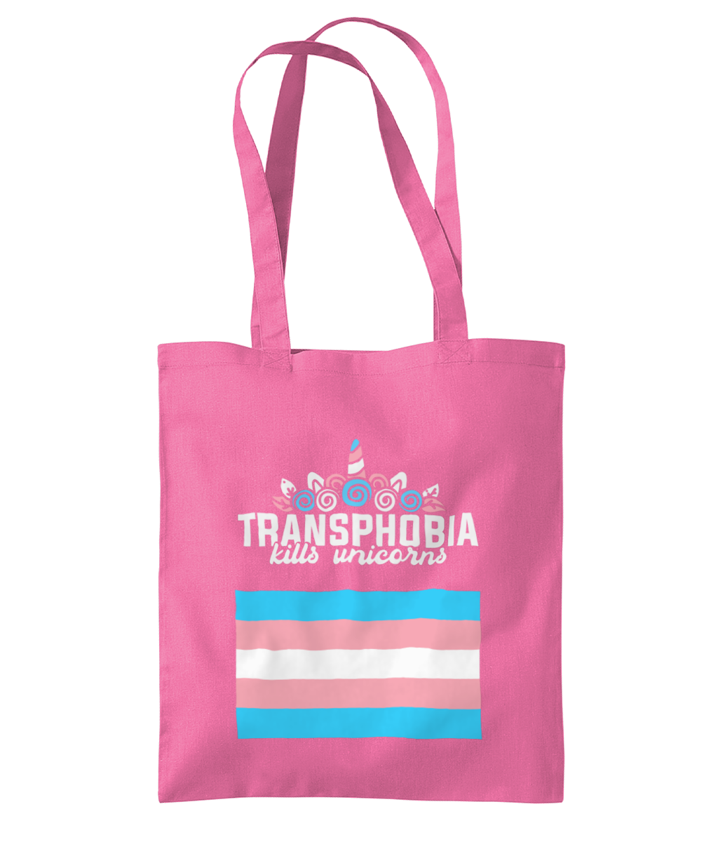 Transphobia kills unicorns tote bag