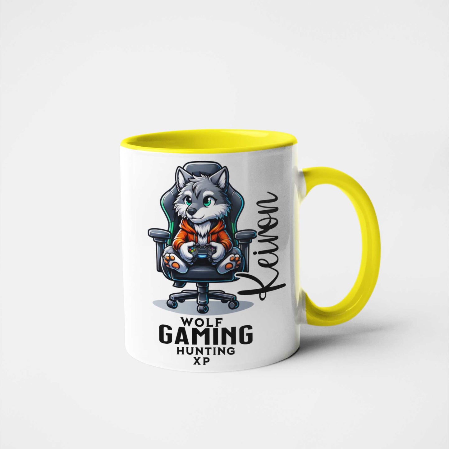Gaming Wolf Mug or Tumbler โ Wolf Gamer XP Design โ Perfect for Gamers, Birthdays, Milestone Celebrations & More
