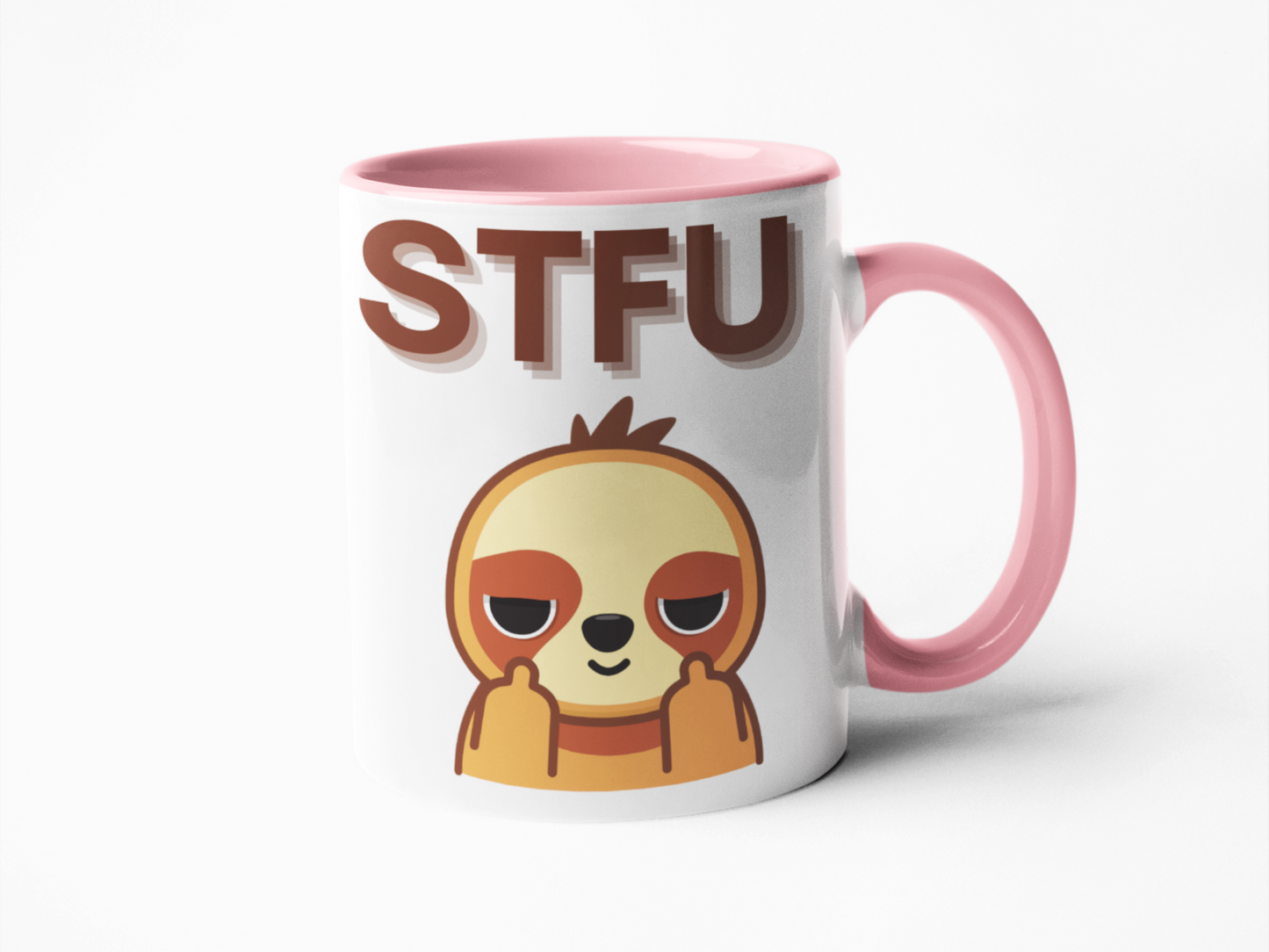 STFU sloth coffee mug