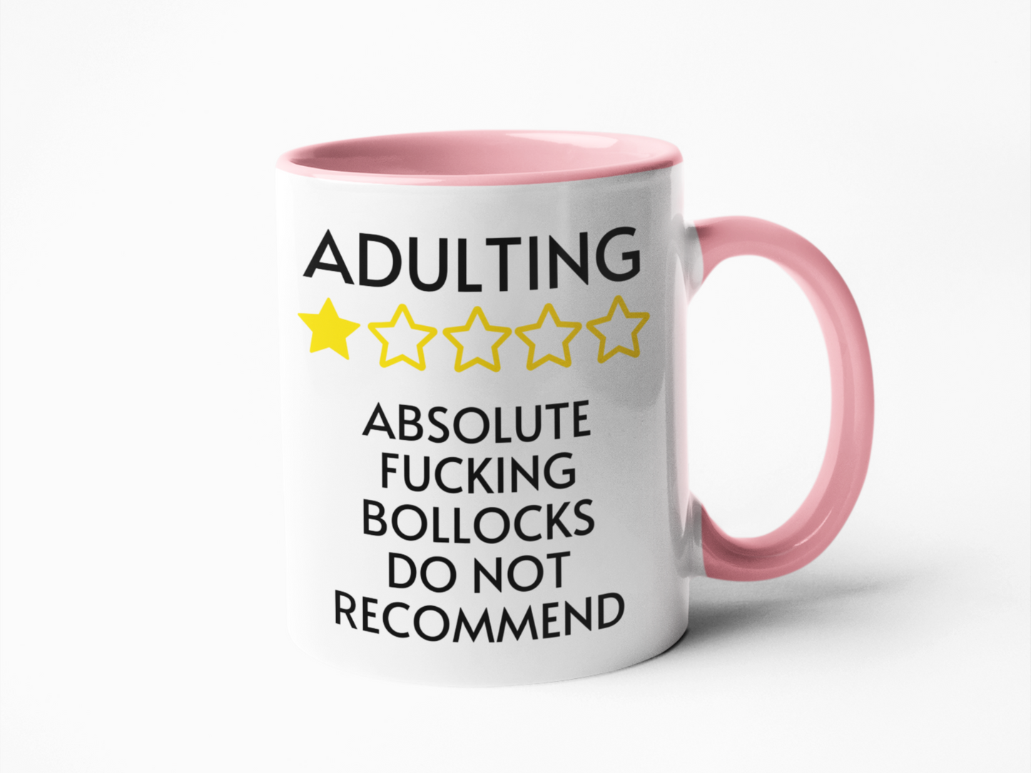 Adulting Absolute F-ing Bollocks Do Not Recommend - Funny Rude Coffee Mug for Birthday, Christmas, Humorous Gifts