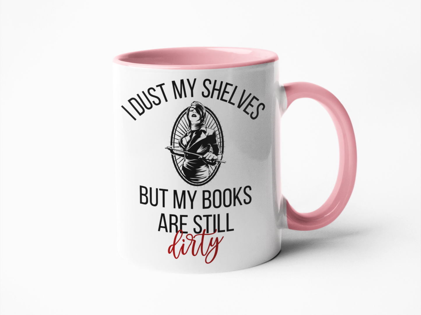 I dust my shelves but books are still dirty coffee mug
