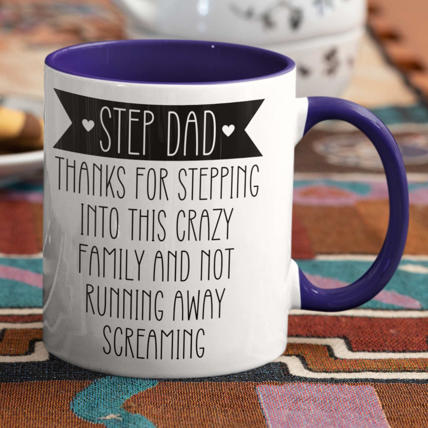 Step Dad Thanks for Stepping Into This Crazy Family Mug - Funny Stepdad Gift, Father's Day Mug, Stepfather Appreciation Gift