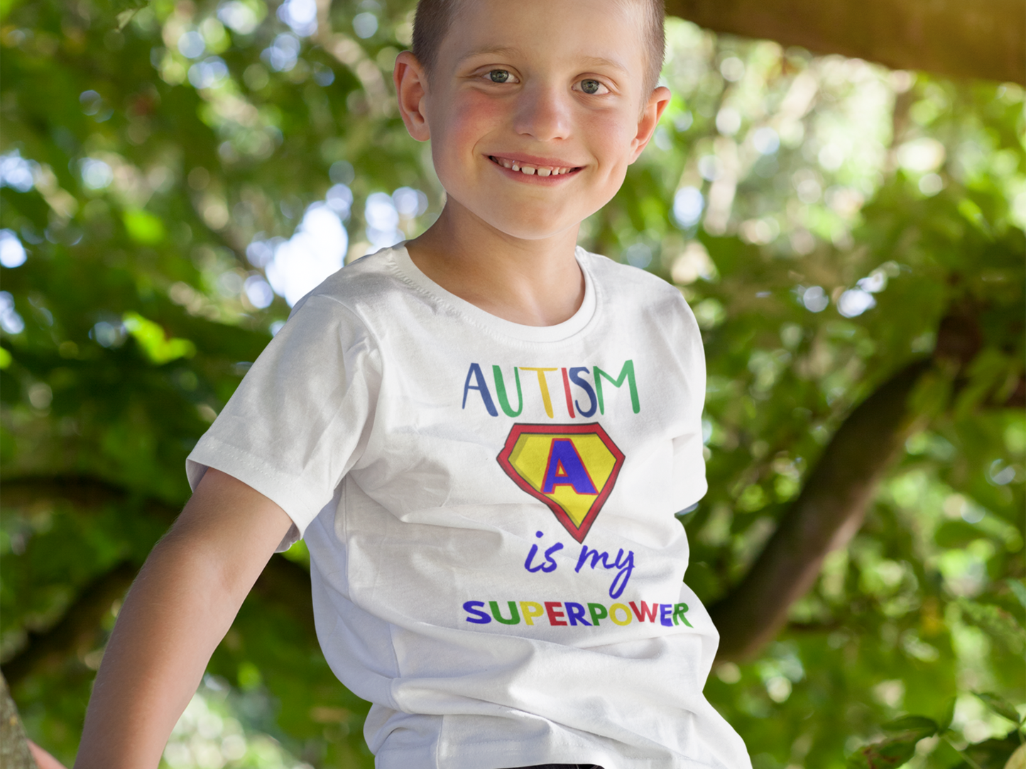 Autism is my superpower children's organic t-shirt ages 3-14