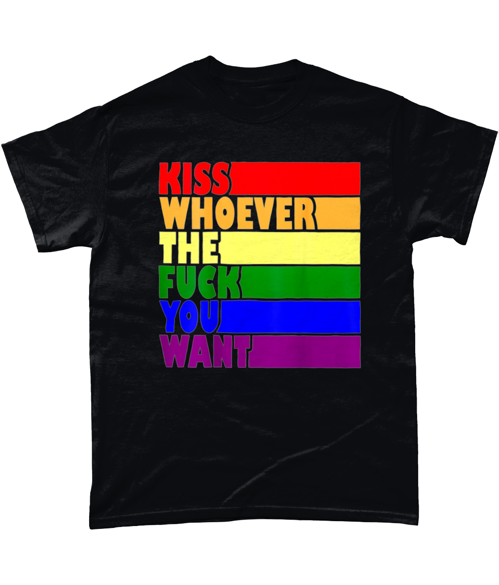 Kiss whoever the fuck you want t-shirt gay pride LGBTQIA