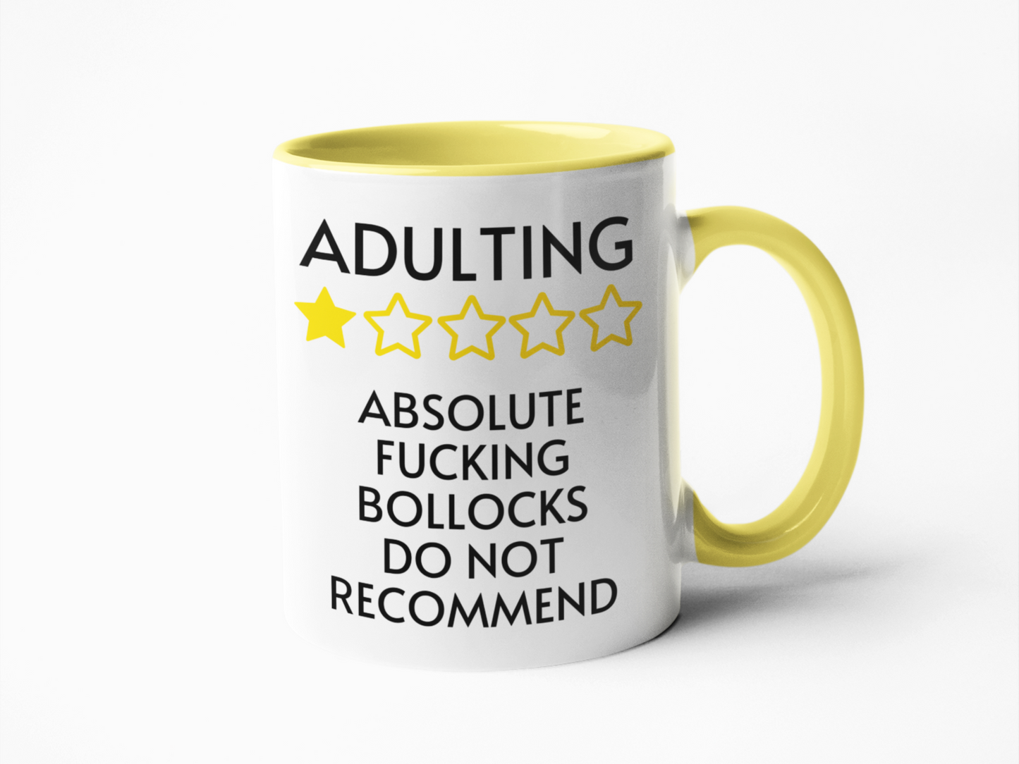 Adulting Absolute F-ing Bollocks Do Not Recommend - Funny Rude Coffee Mug for Birthday, Christmas, Humorous Gifts