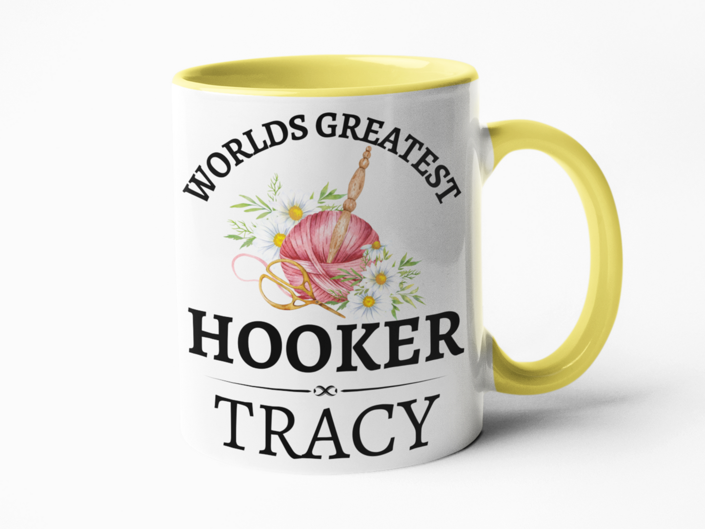 World's greatest hooker crochet themed coffee mug