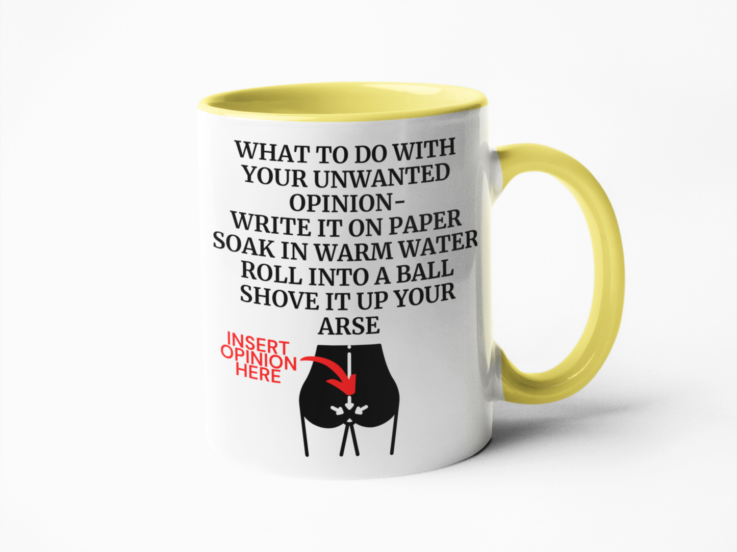 What to do with your opinion funny coffee mug
