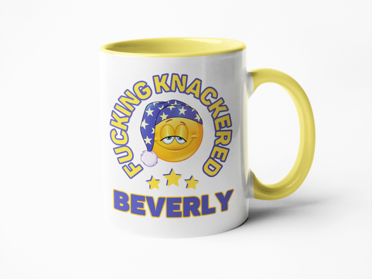 Fucking knackered snoozy moon theme coffee mug