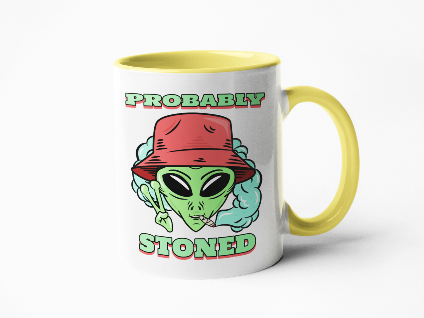 Probably stoned alien coffee mug