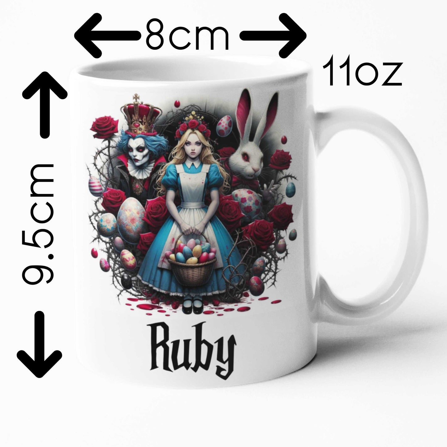 Easter Gifts | for Adults | for teens | Alice's Adventures in Wonderland | Big Coffee Mugs | Gothic Gifts | Roses and Thorns | Alternative Gifts