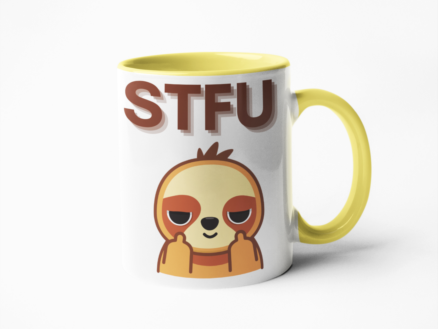 STFU sloth coffee mug