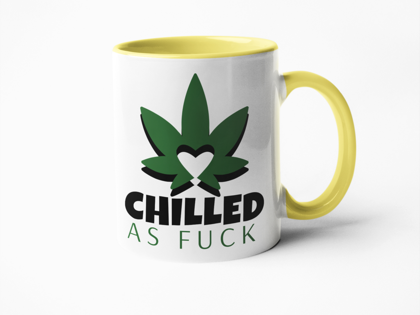 Chilled as fuck cannabis leaf coffee mug