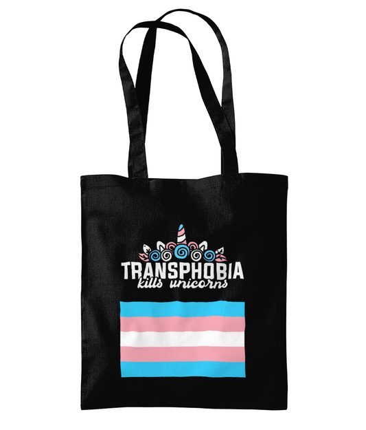 Transphobia kills unicorns tote bag