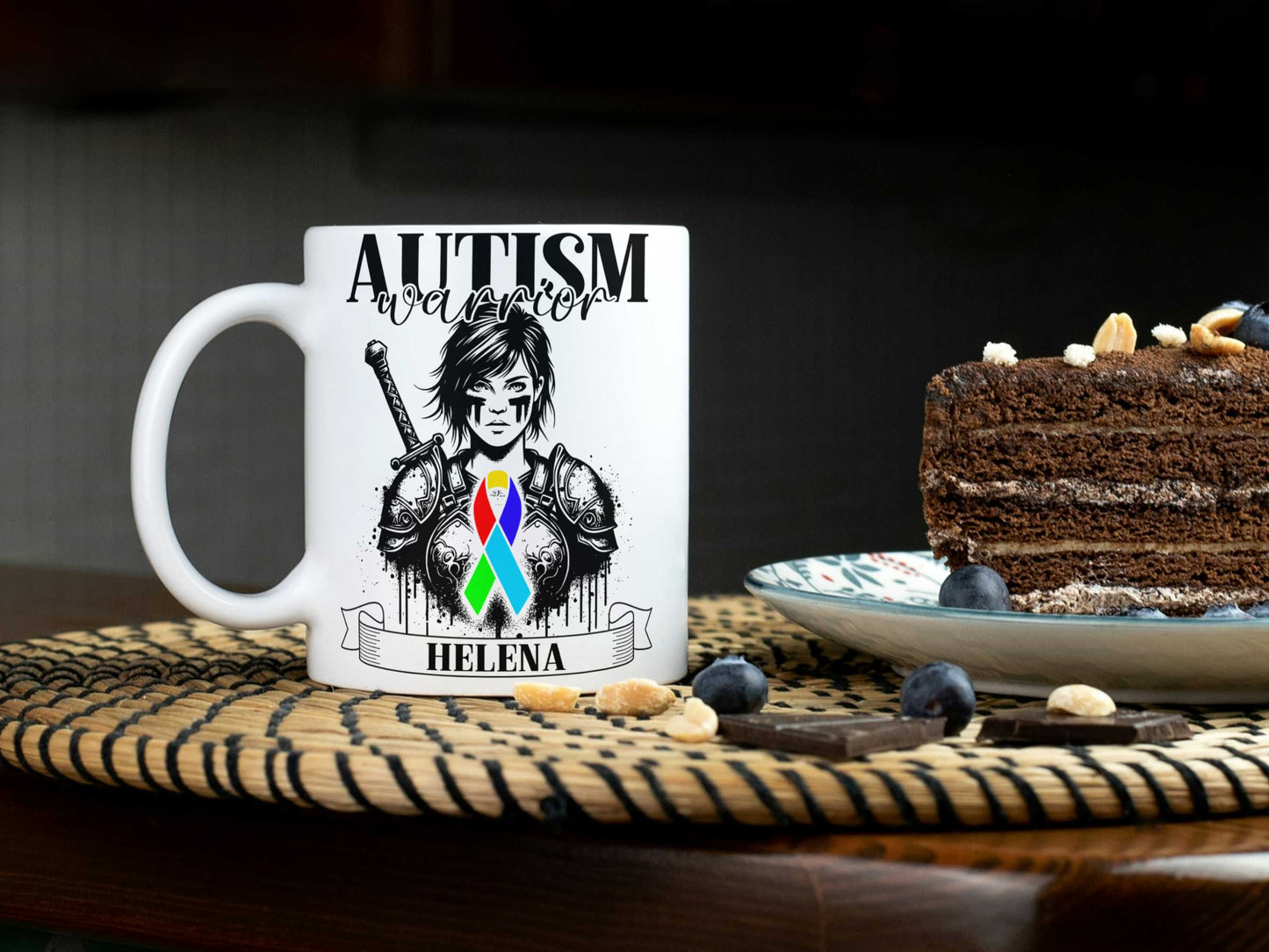 Autism asd Warrior Personalised Mug - A Heartfelt Christmas, Mother's Day, Birthday Gift for Mum, Daughter, Sister, Nan, Auntie & Friends, Celebrating Strength and Awareness