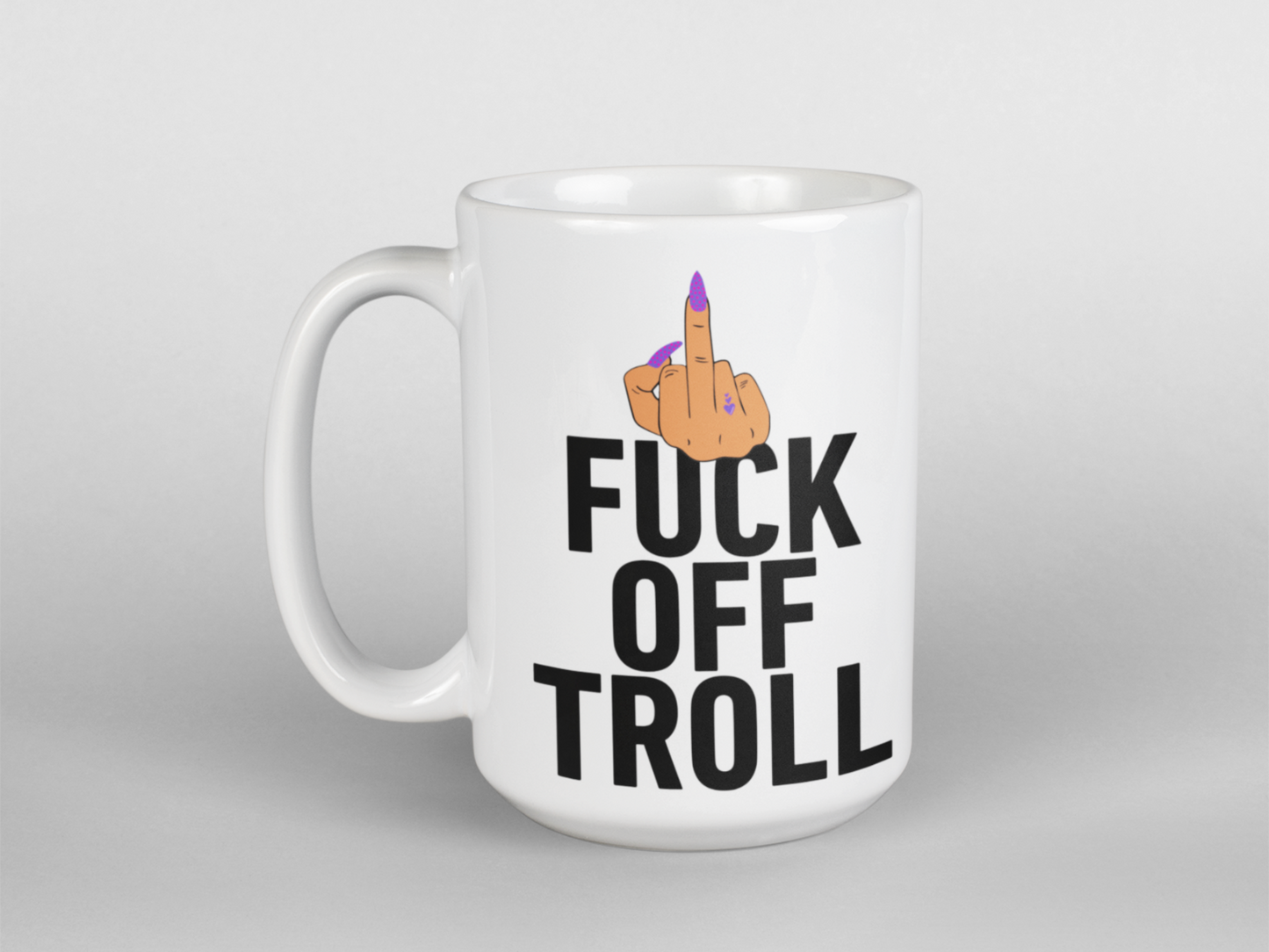 Fuck off troll funny coffee mug