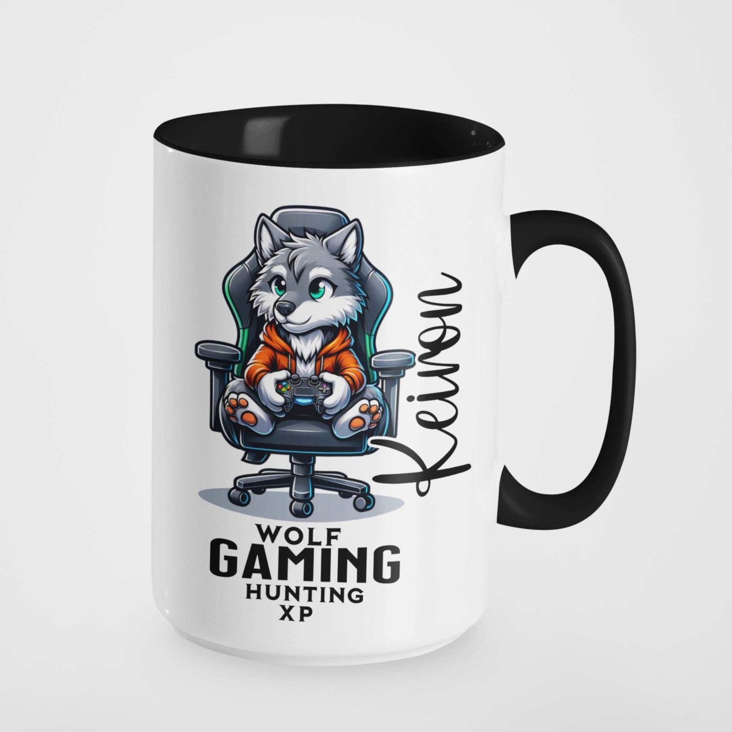 Gaming Wolf Mug or Tumbler โ Wolf Gamer XP Design โ Perfect for Gamers, Birthdays, Milestone Celebrations & More