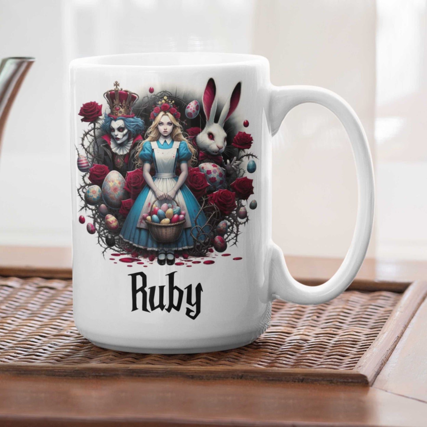 Easter Gifts | for Adults | for teens | Alice's Adventures in Wonderland | Big Coffee Mugs | Gothic Gifts | Roses and Thorns | Alternative Gifts