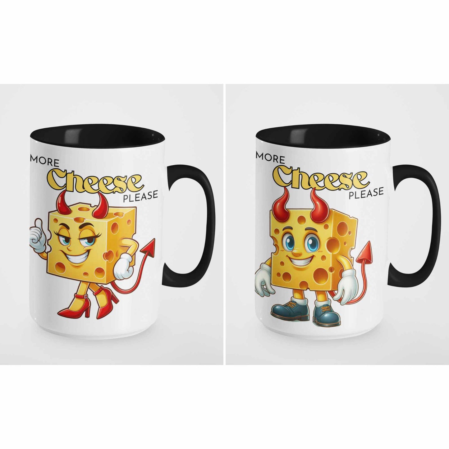 More Cheese Please Funny Devil Cheese Mug β Quirky Gift for Boyfriend, Girlfriend, Brother, Sister, Secret Santa, Office Humour, Birthday, Christmas