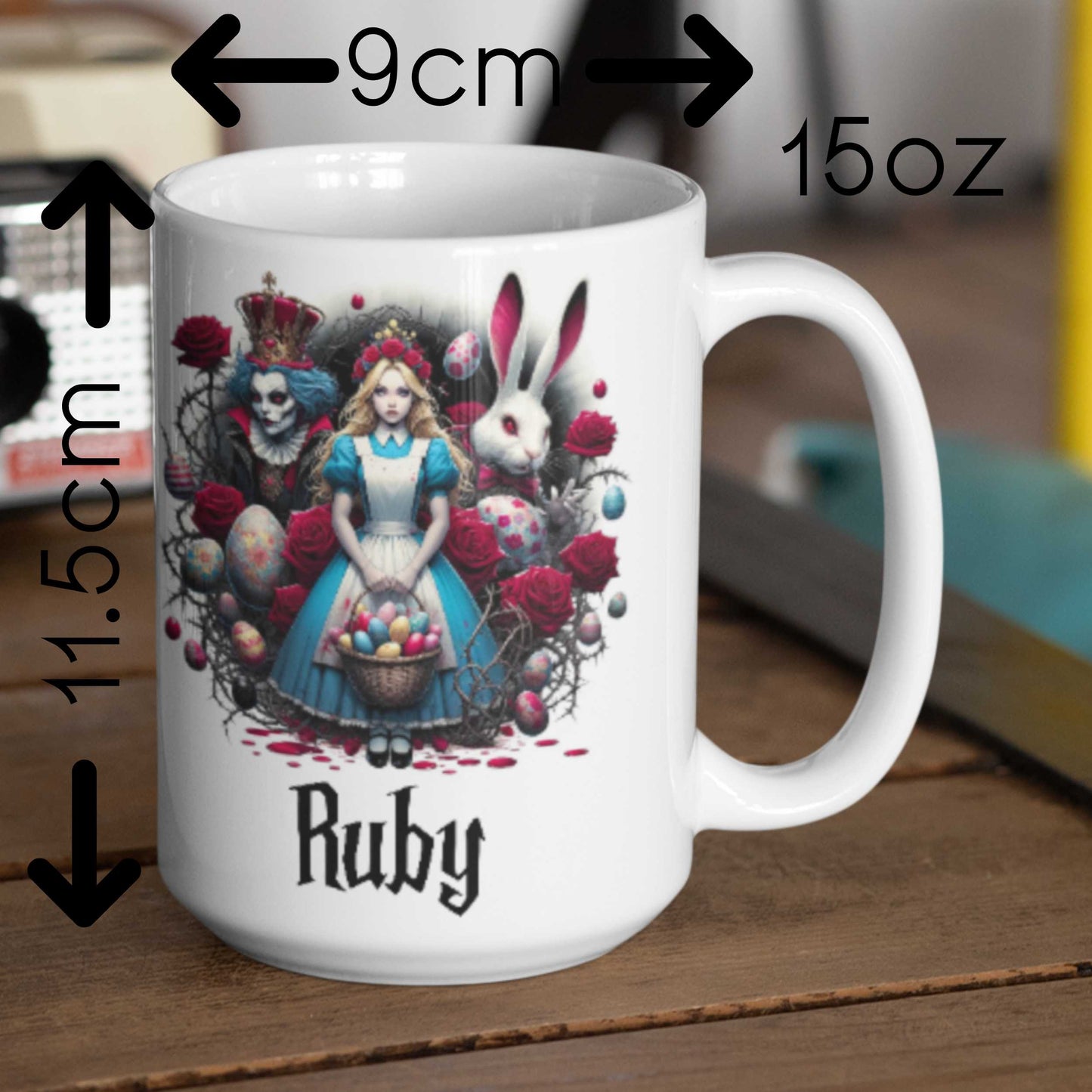 Easter Gifts | for Adults | for teens | Alice's Adventures in Wonderland | Big Coffee Mugs | Gothic Gifts | Roses and Thorns | Alternative Gifts