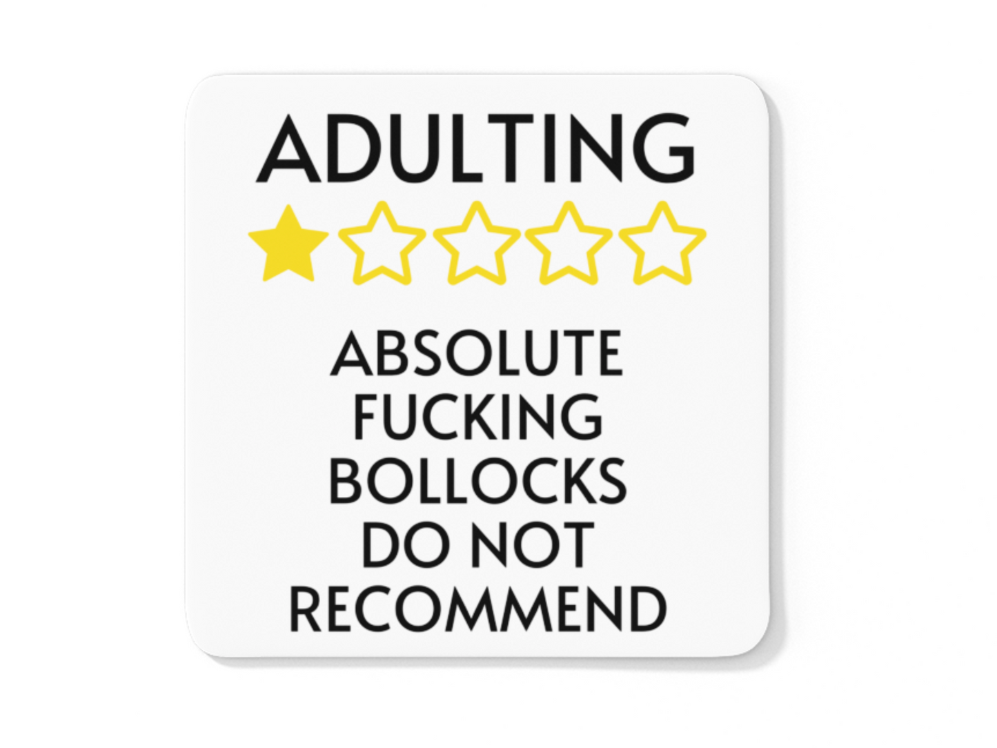 Adulting Absolute F-ing Bollocks Do Not Recommend - Funny Rude Coffee Mug for Birthday, Christmas, Humorous Gifts