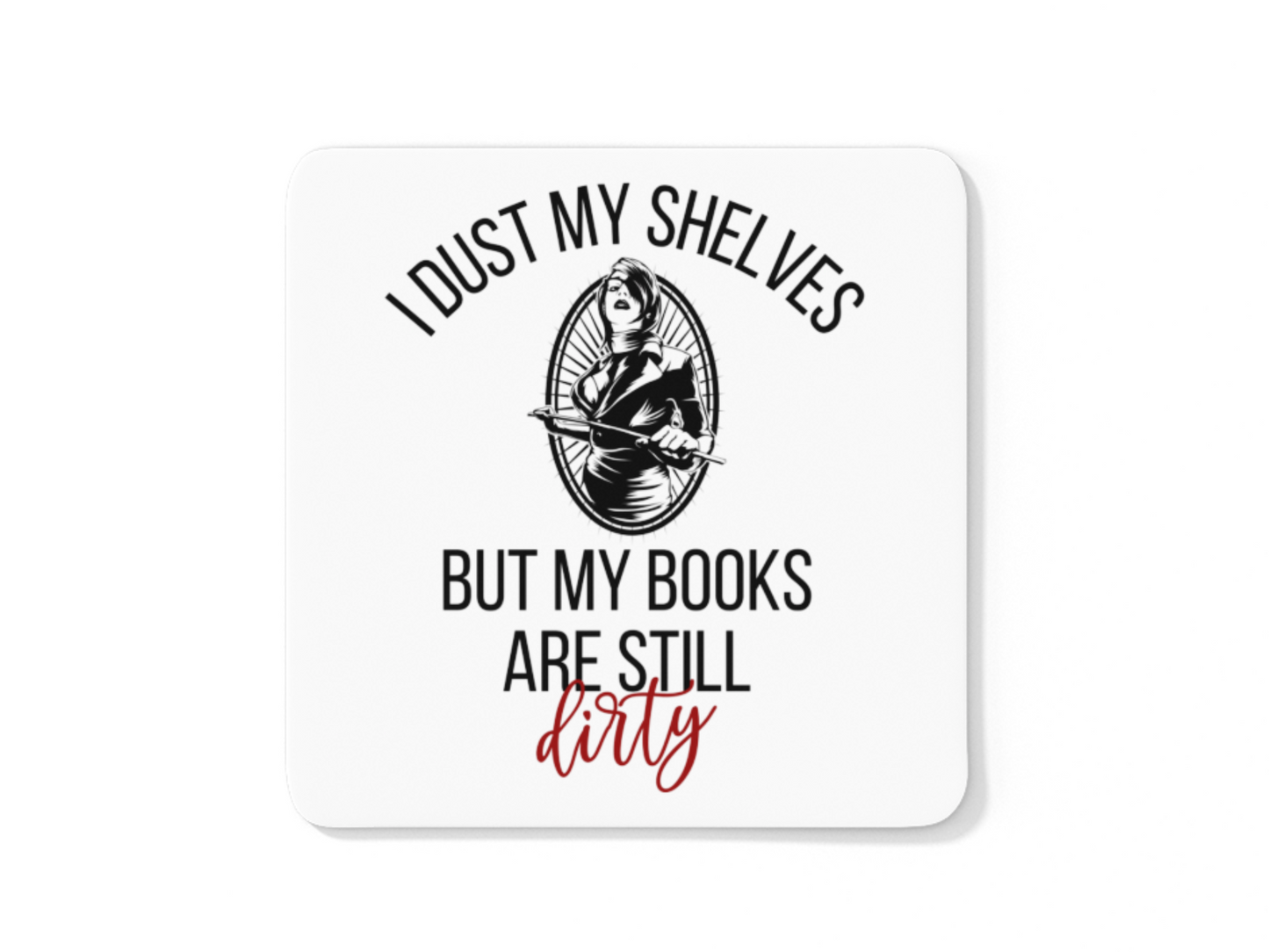 I dust my shelves but books are still dirty coffee mug