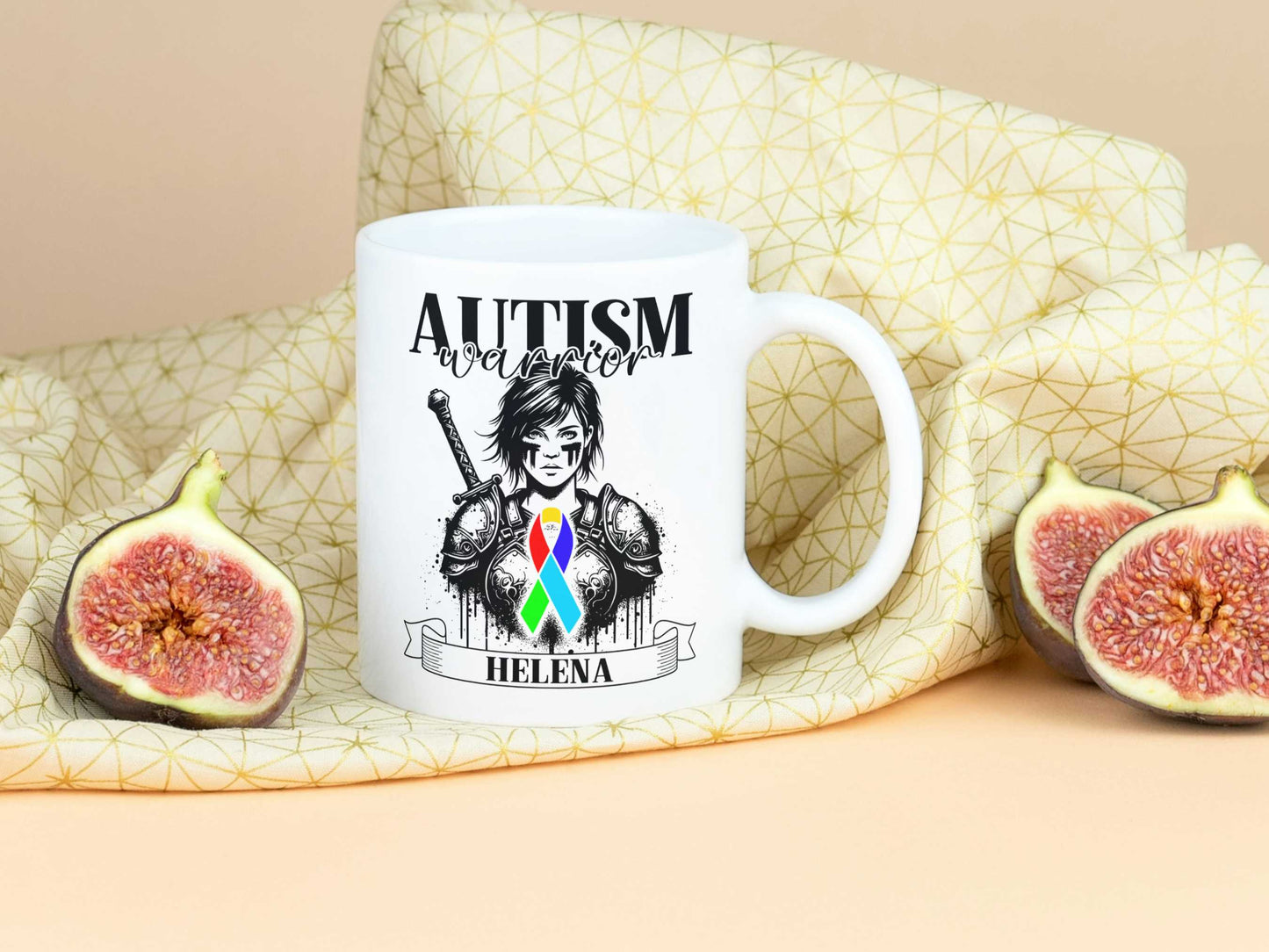 Autism asd Warrior Personalised Mug - A Heartfelt Christmas, Mother's Day, Birthday Gift for Mum, Daughter, Sister, Nan, Auntie & Friends, Celebrating Strength and Awareness