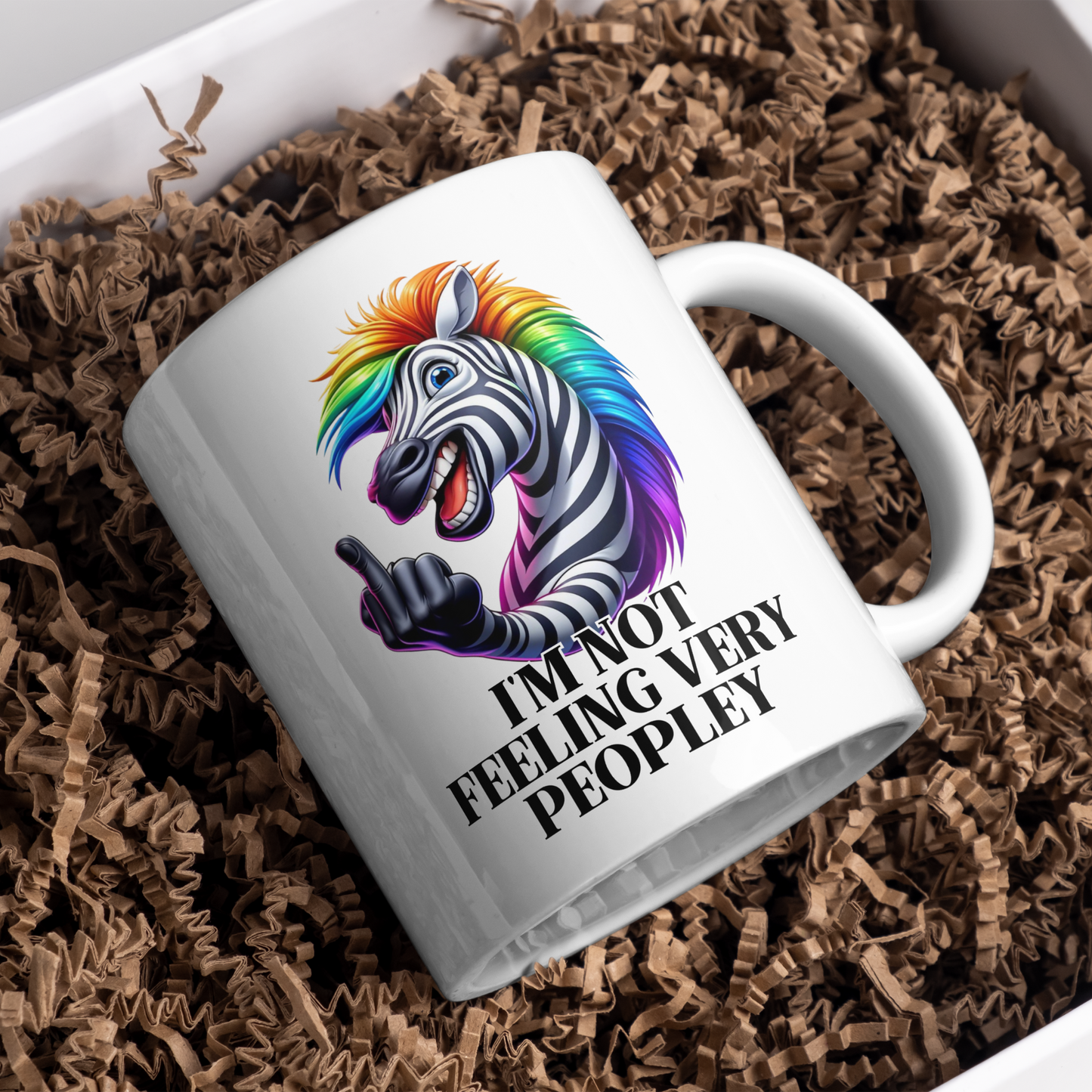 I'm not feeling Peopley Rude Zebra Coffee Mug