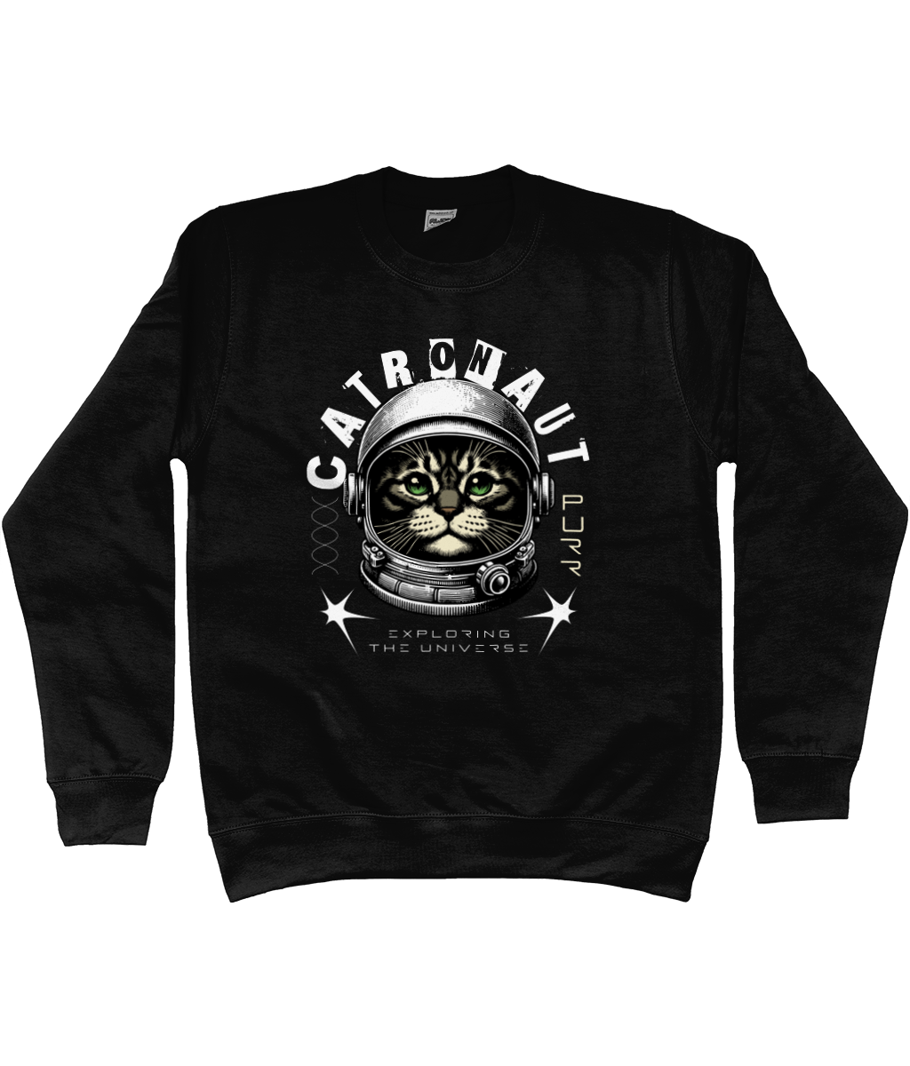 Cosmic Catronaut Sweatshirt | Space Explorer Cat | Unisex Sizes XS-5XL | Soft Cotton Blend | Astronaut Kitty Apparel