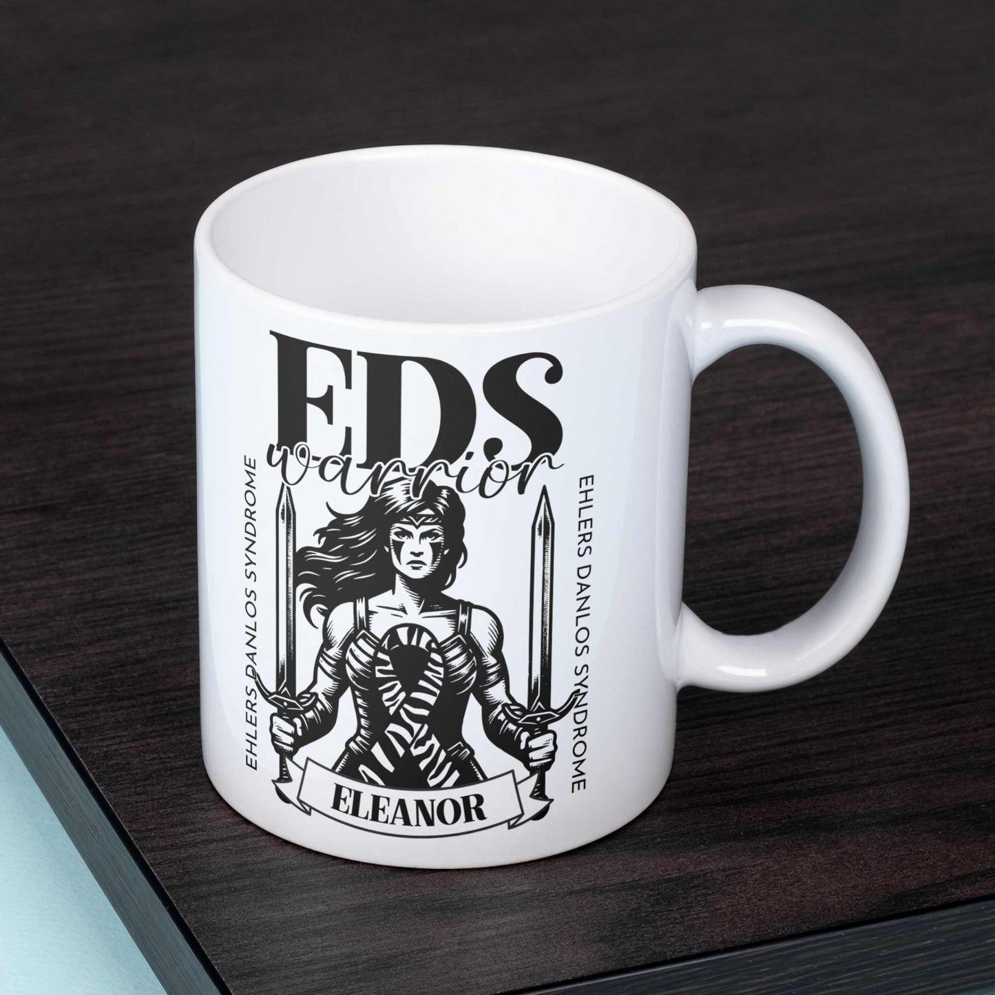 EDS Ehlers Danlos Syndrome Warrior Personalised Mug - A Heartfelt Christmas, Mother's Day, Birthday Gift for Mum, Daughter, Sister, Nan, Auntie & Friends, Celebrating Strength and Awareness