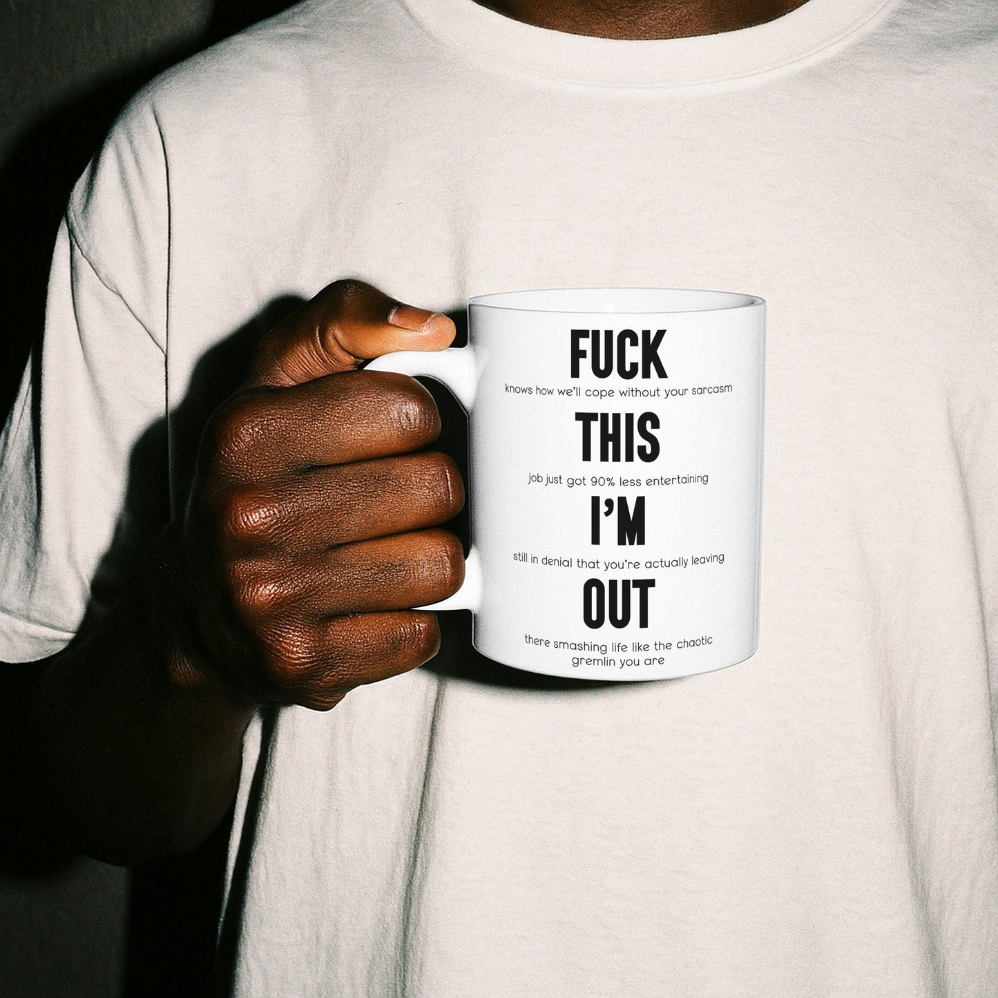 “Fuck This I’m Out” Funny Resignation Gift – Sweary Mug or Coaster for Colleague Leaving Work – Hilarious Quit Job Present – Office Farewell Gift – Secret Santa – Work Rant Relief