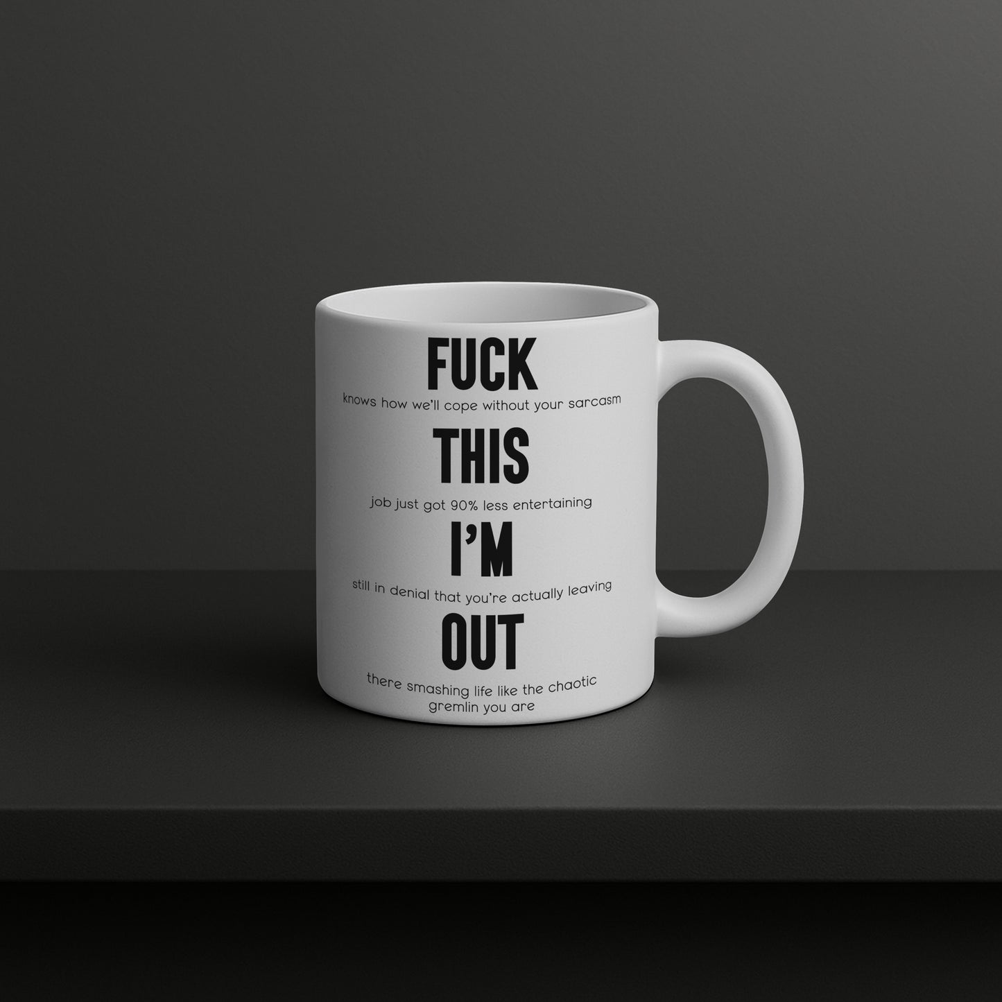 “Fuck This I’m Out” Funny Resignation Gift – Sweary Mug or Coaster for Colleague Leaving Work – Hilarious Quit Job Present – Office Farewell Gift – Secret Santa – Work Rant Relief