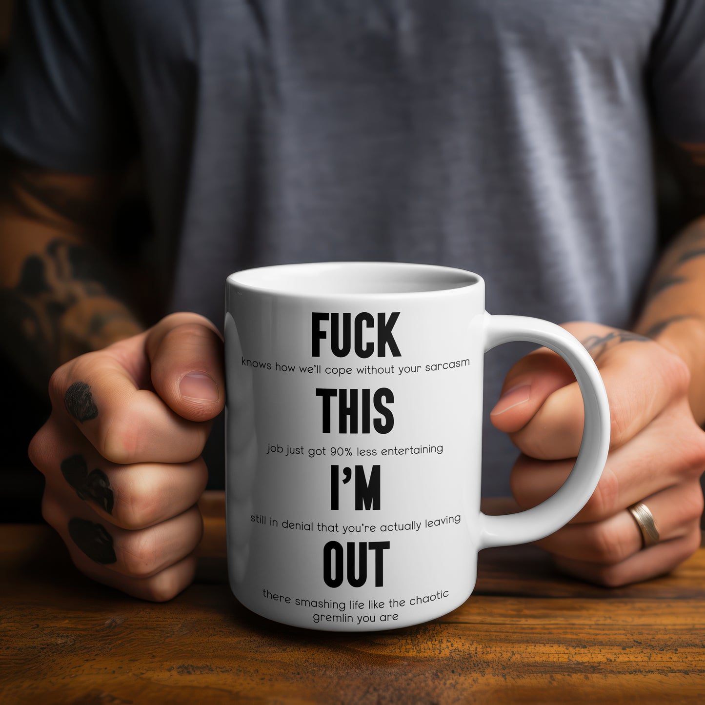 “Fuck This I’m Out” Funny Resignation Gift – Sweary Mug or Coaster for Colleague Leaving Work – Hilarious Quit Job Present – Office Farewell Gift – Secret Santa – Work Rant Relief