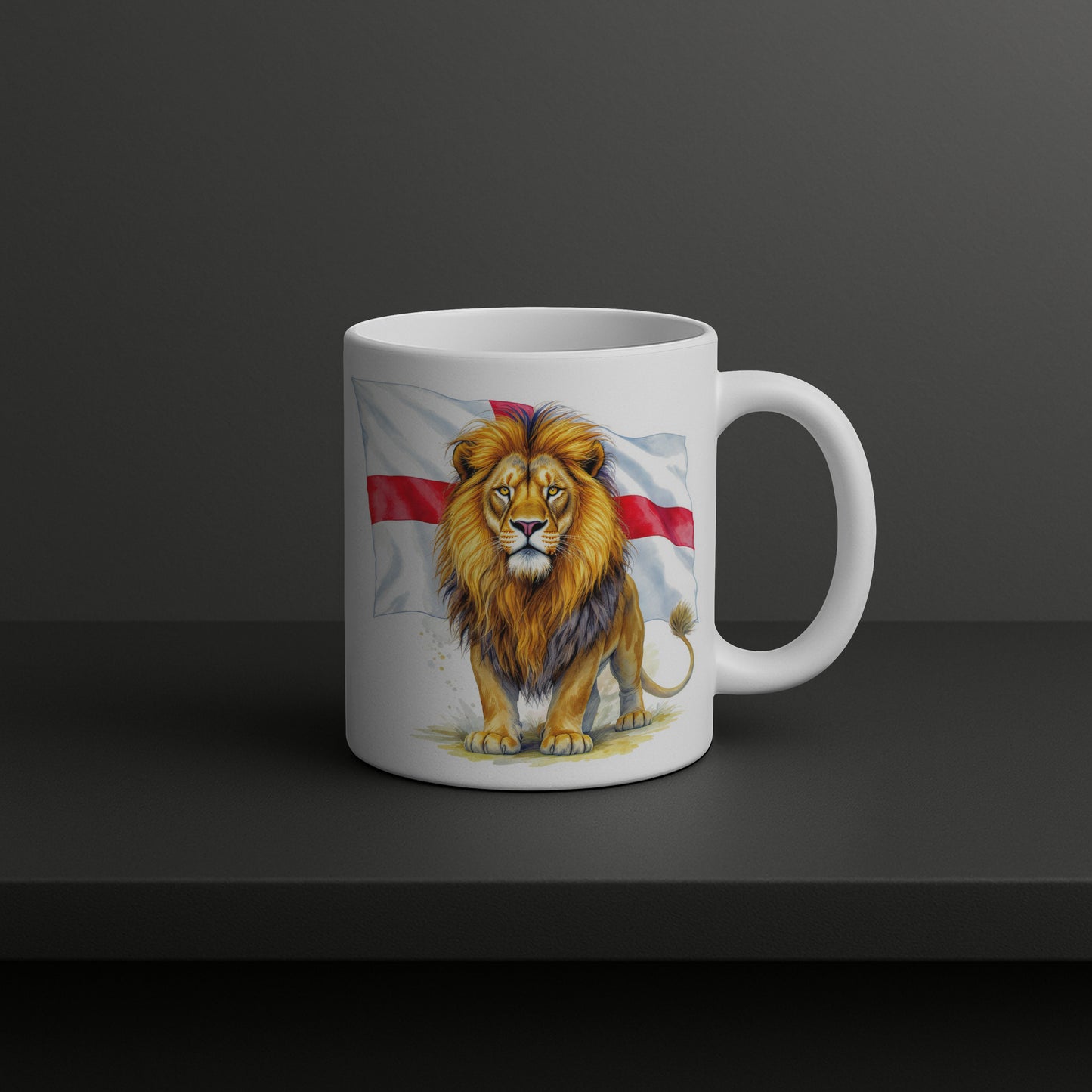 England Lion Mug or Tumbler | Raise the Colours | Hand Printed in the UK | St George's Cross Cup