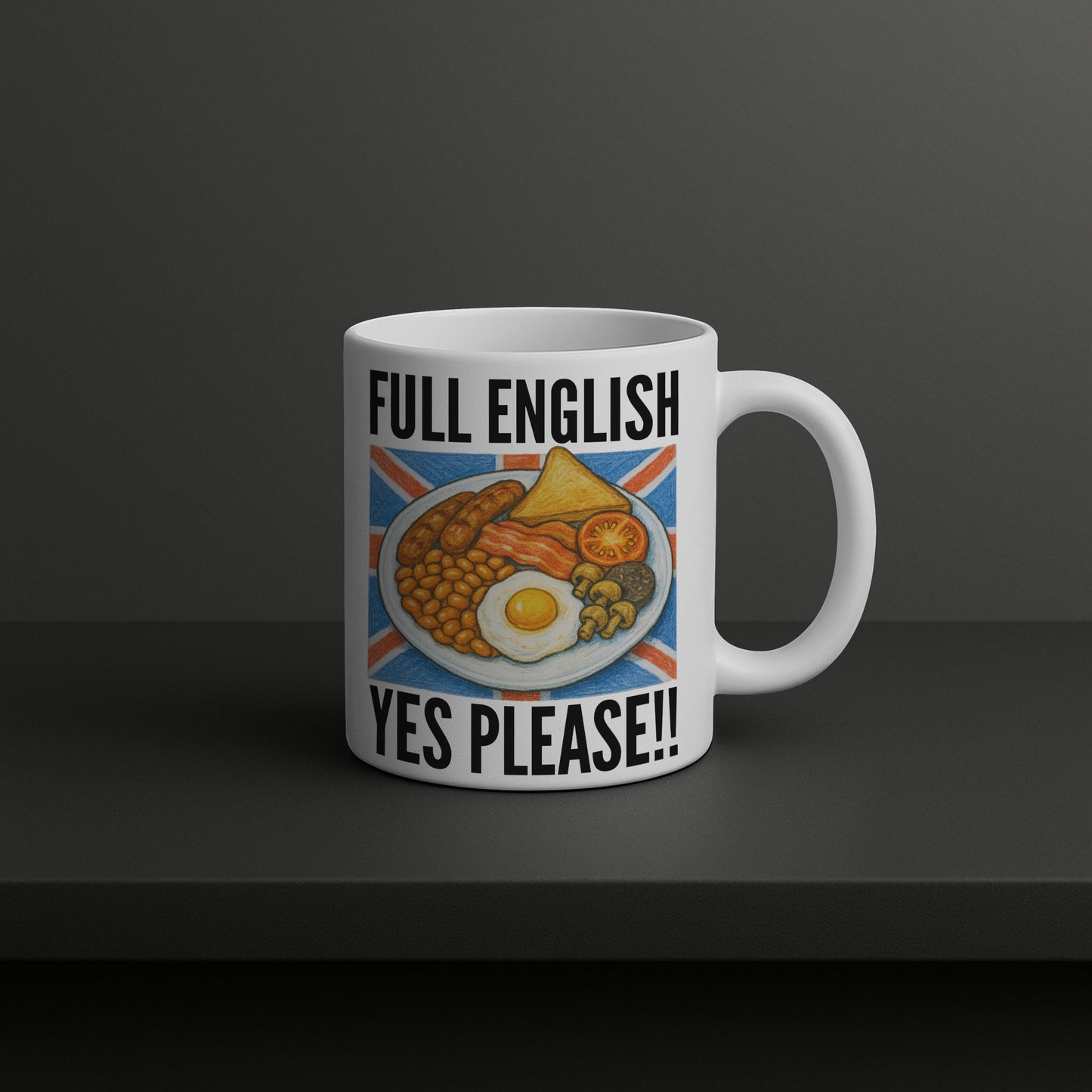 Funny British Breakfast Mug, Tumbler or Coaster – Ideal for Birthdays, Christmas, Foodies & Kitchen Gifts