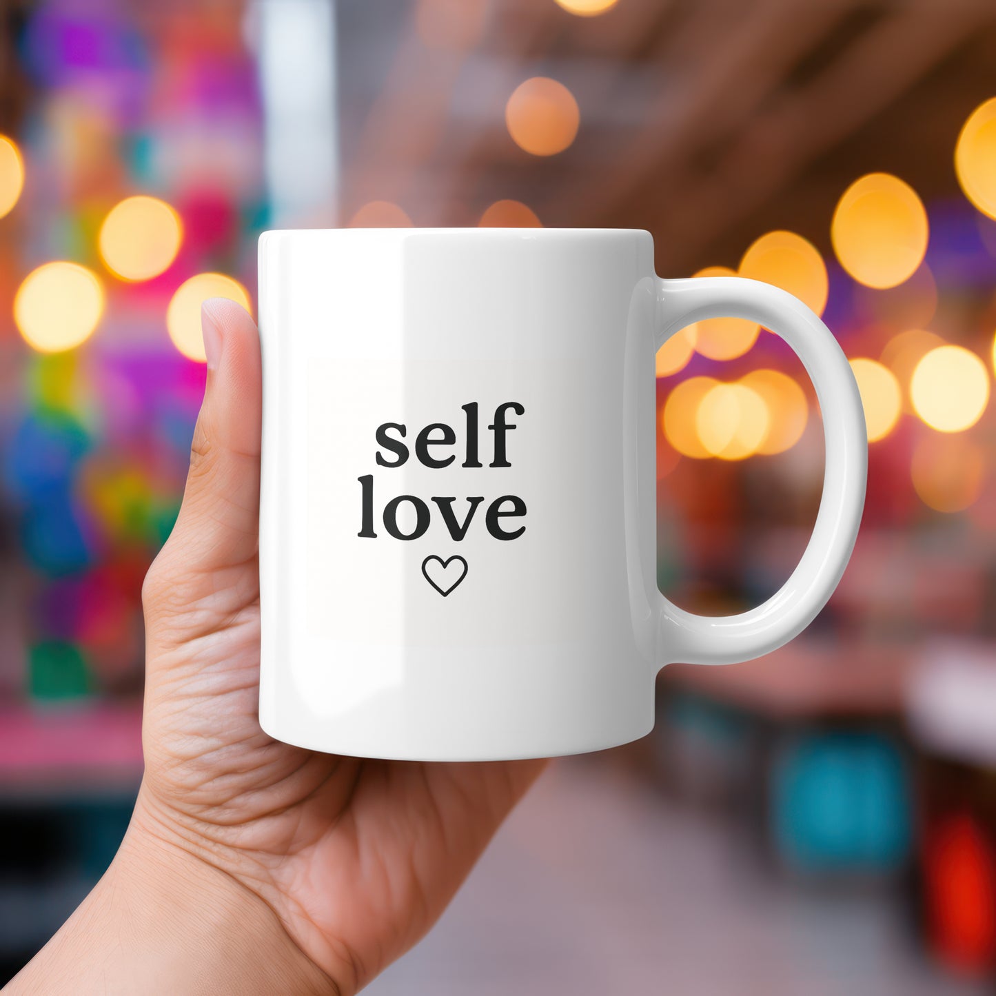 Self Love Mug - Motivational Mug | Mindfulness Gifts | Self-Care Presents | Wellness Vibes Mug | Mental Health Awareness Gift