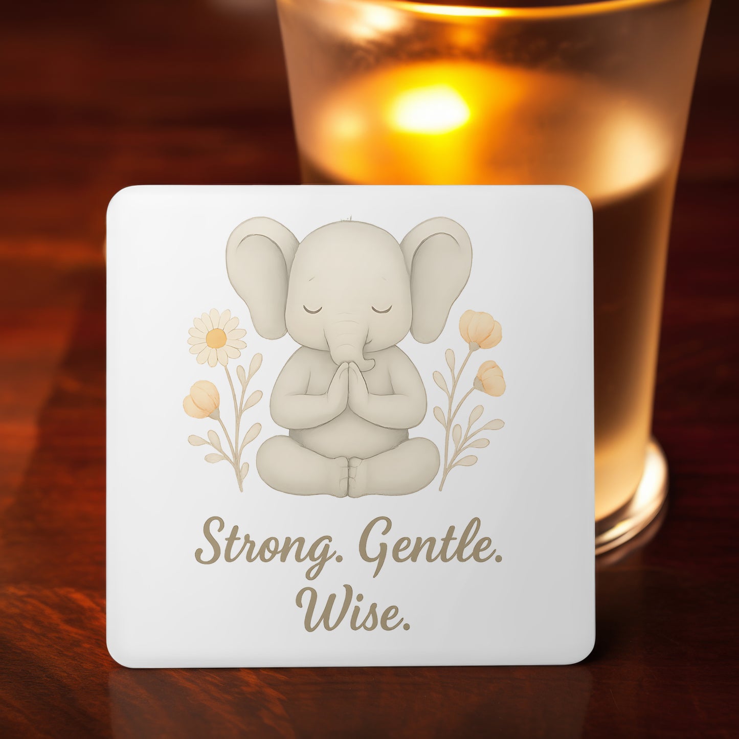 Strong Gentle Wise Mug | Elephant Mindfulness Mug | Yoga Gifts for Her | Inspirational Quote Coffee Cup | Boho Animal Mug | Motivational Gift Idea