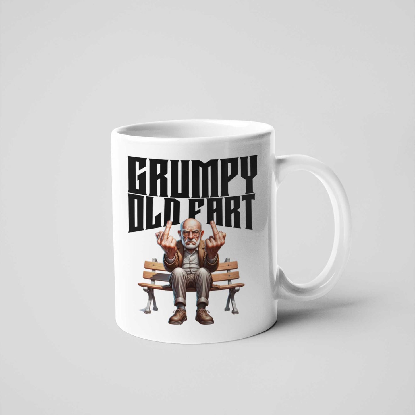 Funny Grumpy Old Fart Mug, 11oz Ceramic Coffee Cup with White Handle – Sarcastic Gift for Men, Dad, or Grandad