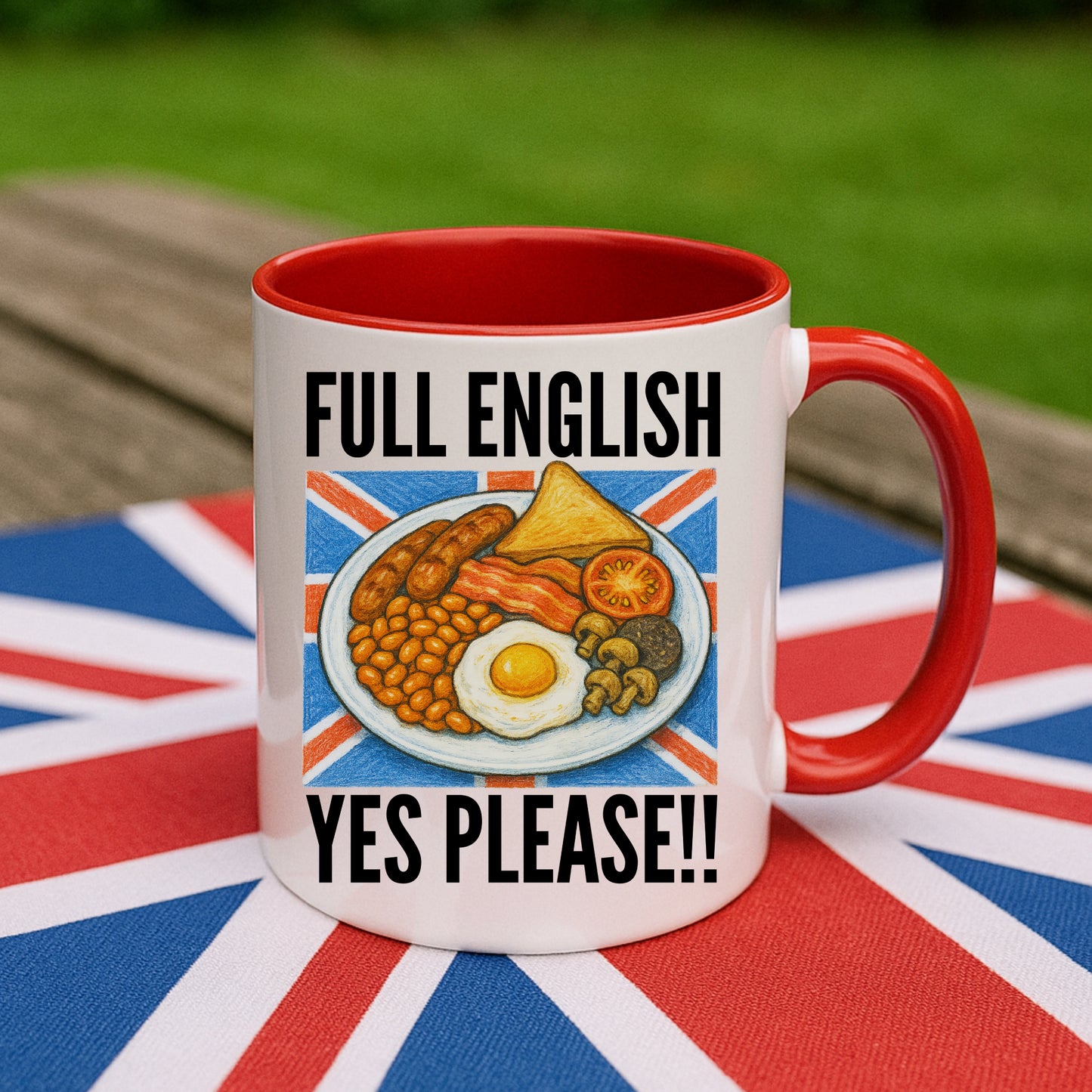 Funny British Breakfast Mug, Tumbler or Coaster – Ideal for Birthdays, Christmas, Foodies & Kitchen Gifts