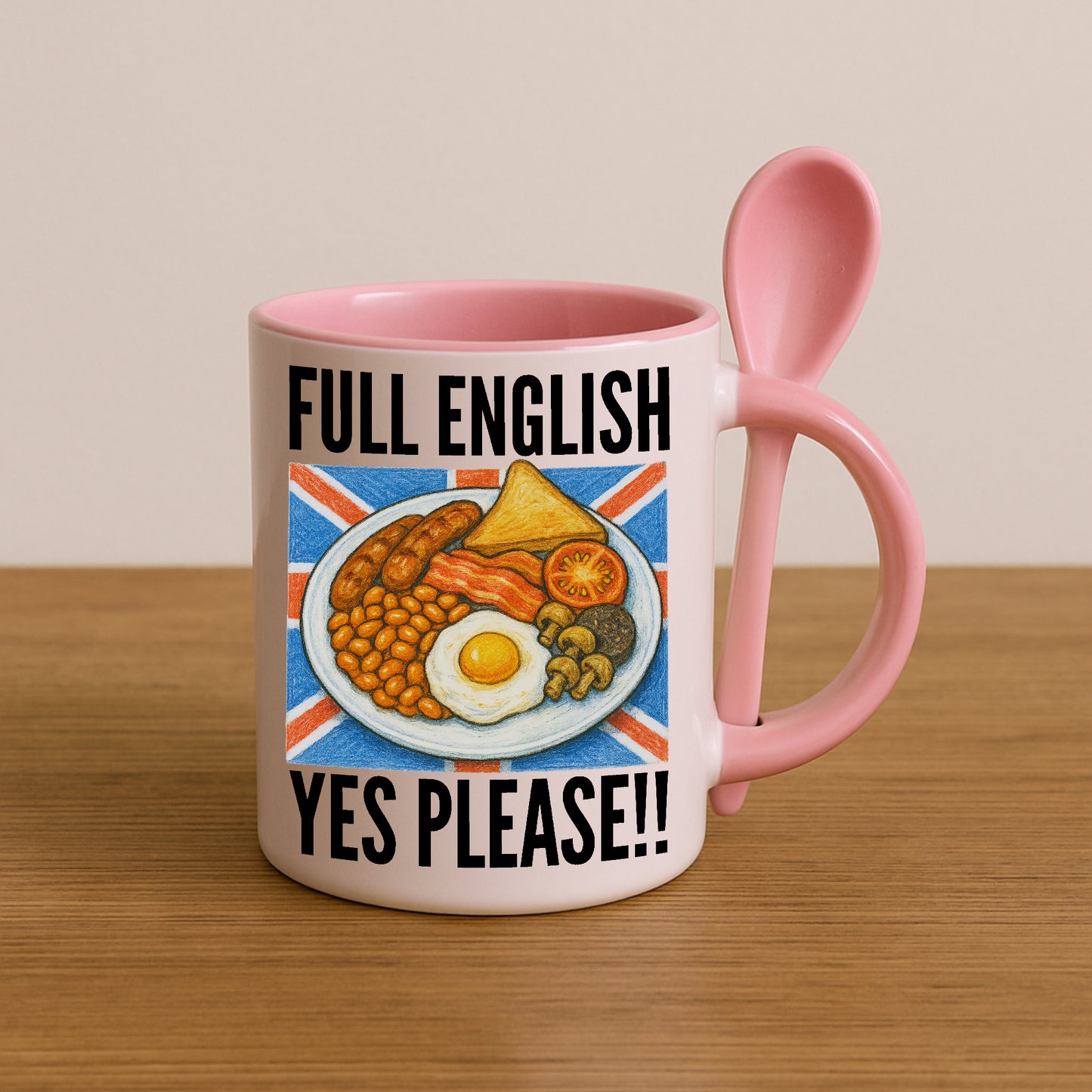 Funny British Breakfast Mug, Tumbler or Coaster – Ideal for Birthdays, Christmas, Foodies & Kitchen Gifts