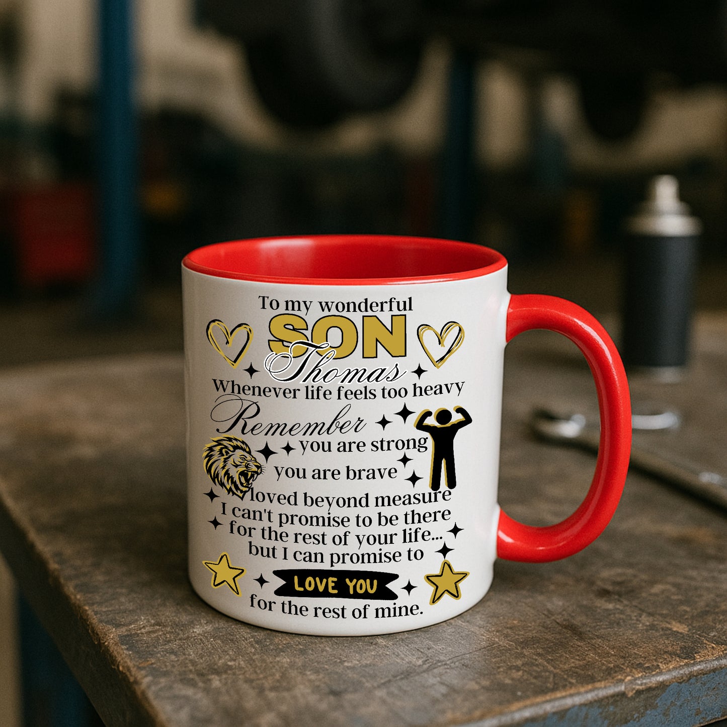 To My Wonderful Son Personalised Name Mug – Inspirational Son Gift, Ceramic 11oz / 15oz, Message Keepsake for Son, Birthday / Christmas / Graduation Present