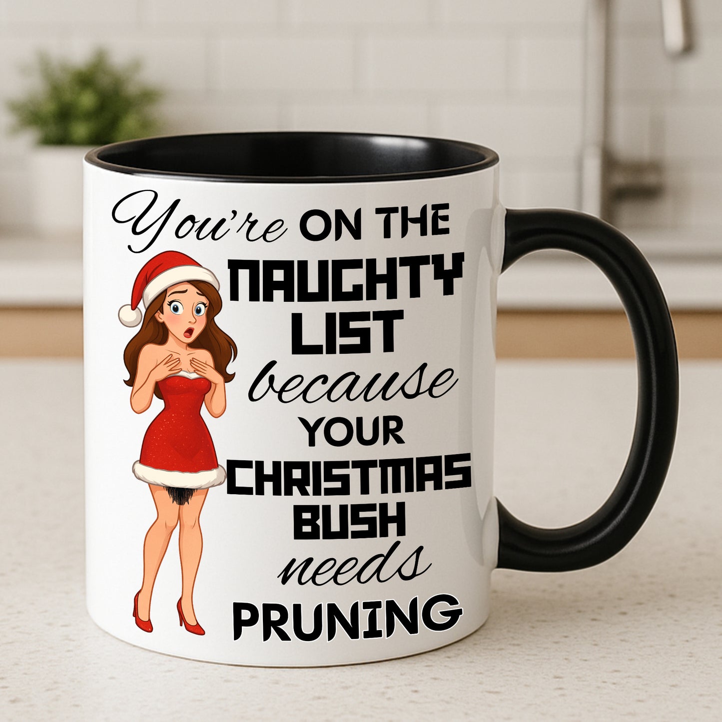 Cheeky Christmas Mug β Naughty List Secret Santa Gift for Her β Funny Xmas Present β Adult Holiday Humour β Rude Festive Cup