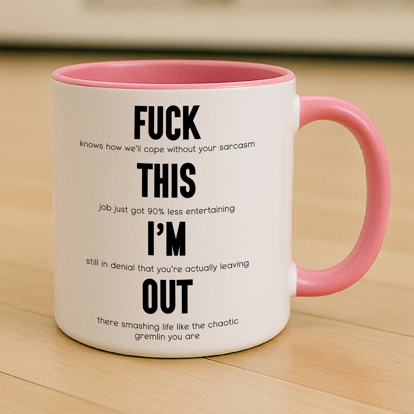 “Fuck This I’m Out” Funny Resignation Gift – Sweary Mug or Coaster for Colleague Leaving Work – Hilarious Quit Job Present – Office Farewell Gift – Secret Santa – Work Rant Relief