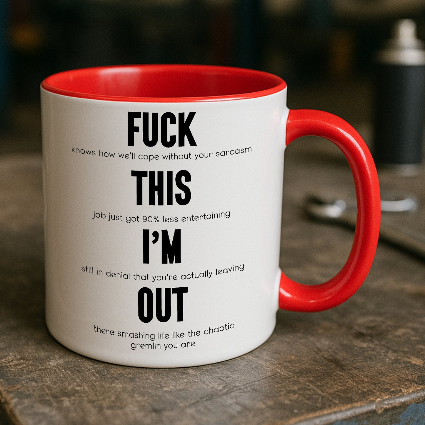 “Fuck This I’m Out” Funny Resignation Gift – Sweary Mug or Coaster for Colleague Leaving Work – Hilarious Quit Job Present – Office Farewell Gift – Secret Santa – Work Rant Relief