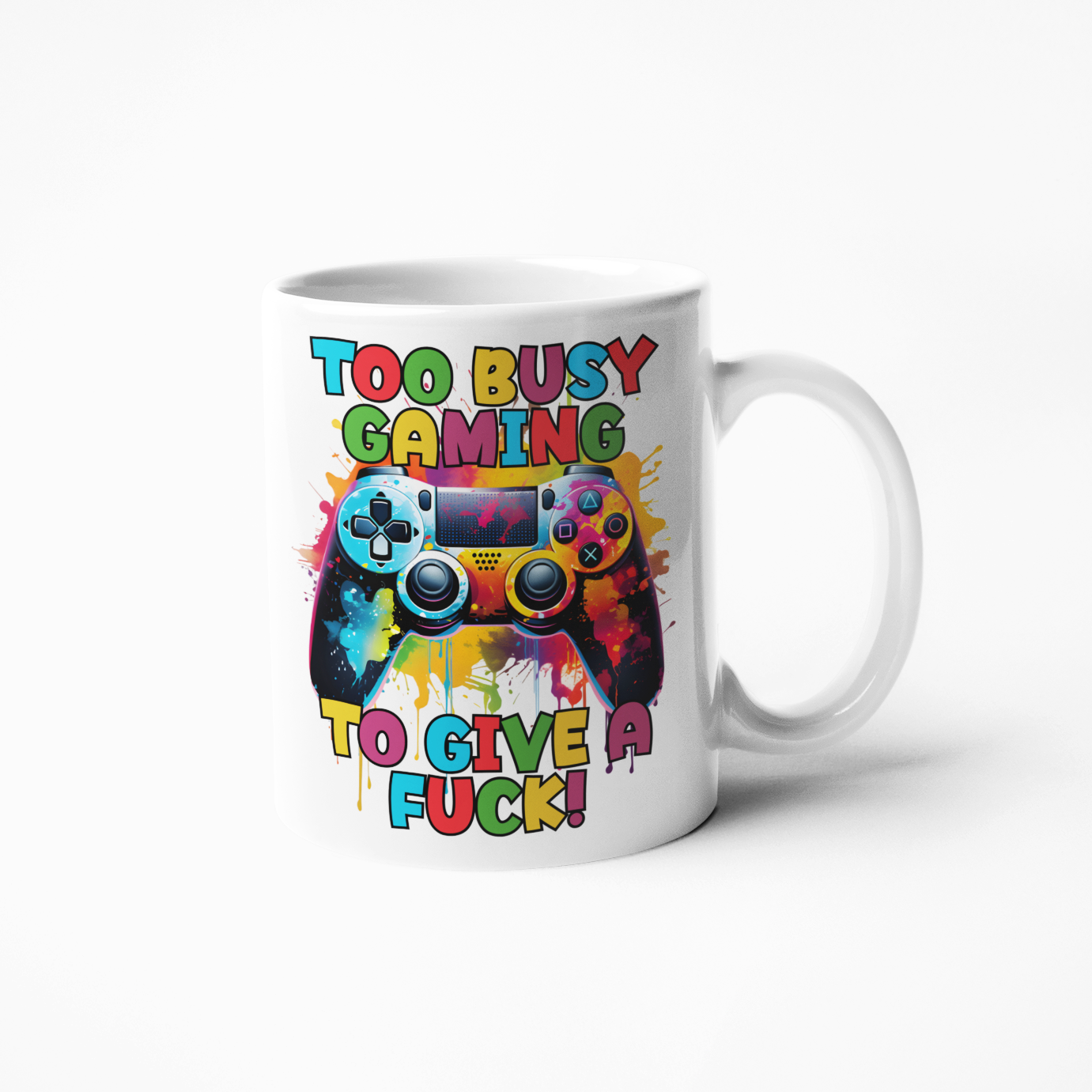 ps4 funny coffee mug too busy gaming to give a fuck swear cups