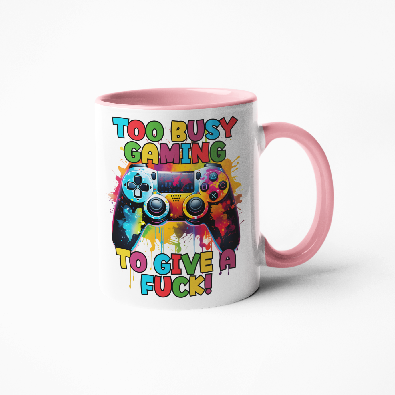 ps4 funny coffee mug too busy gaming to give a fuck swear cups