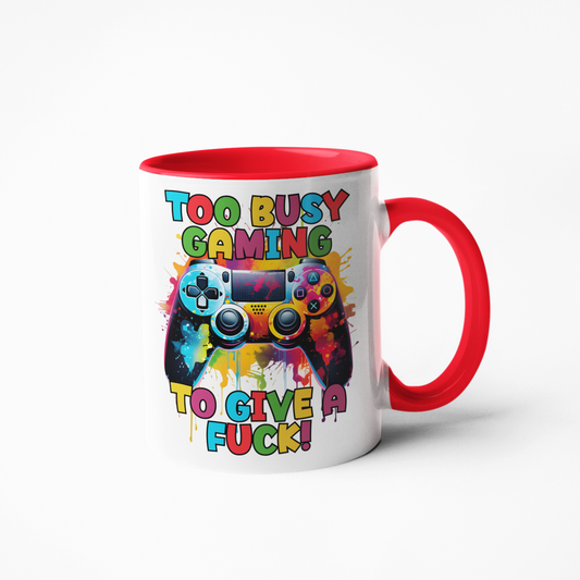 ps4 funny coffee mug too busy gaming to give a fuck swear cups