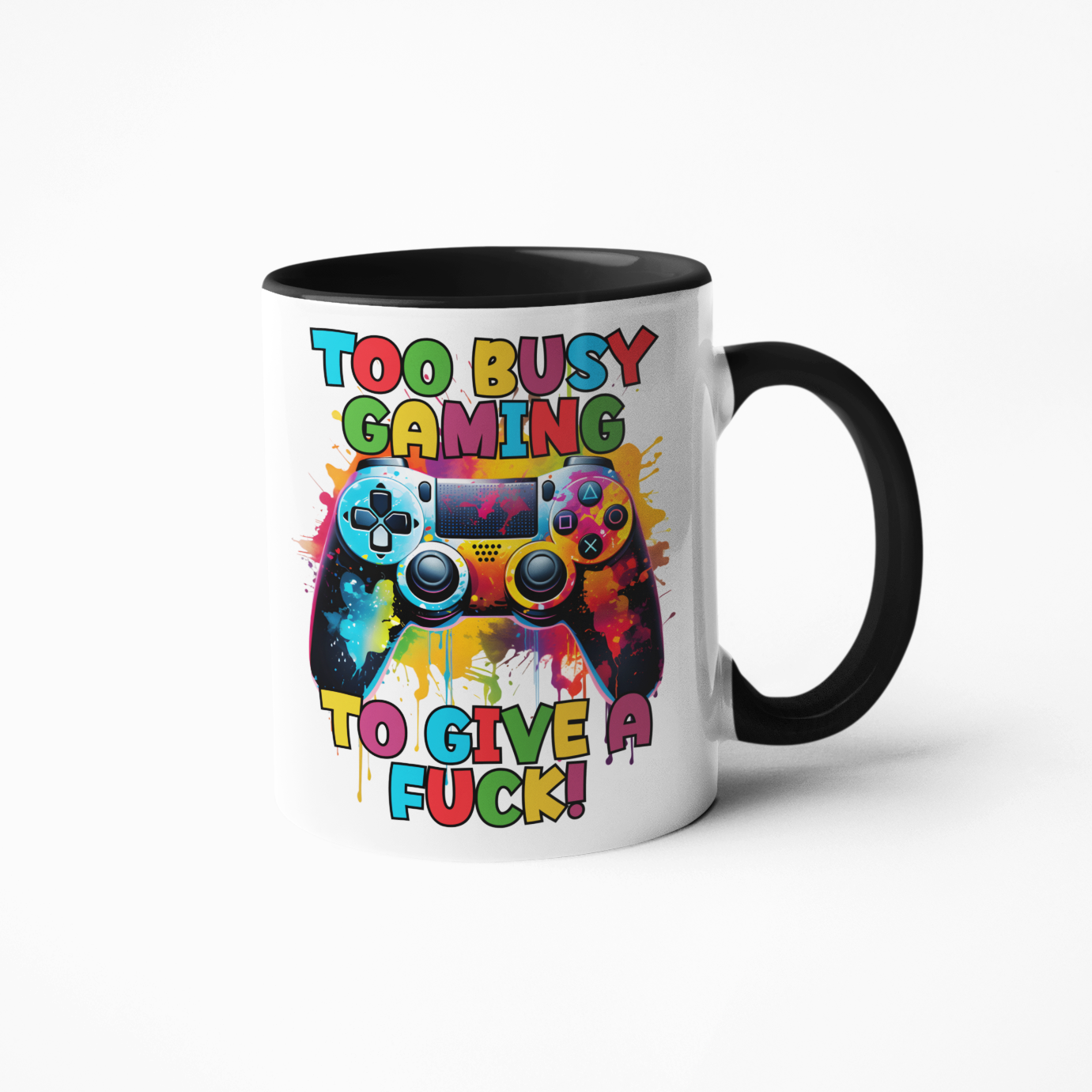 ps4 funny coffee mug too busy gaming to give a fuck swear cups